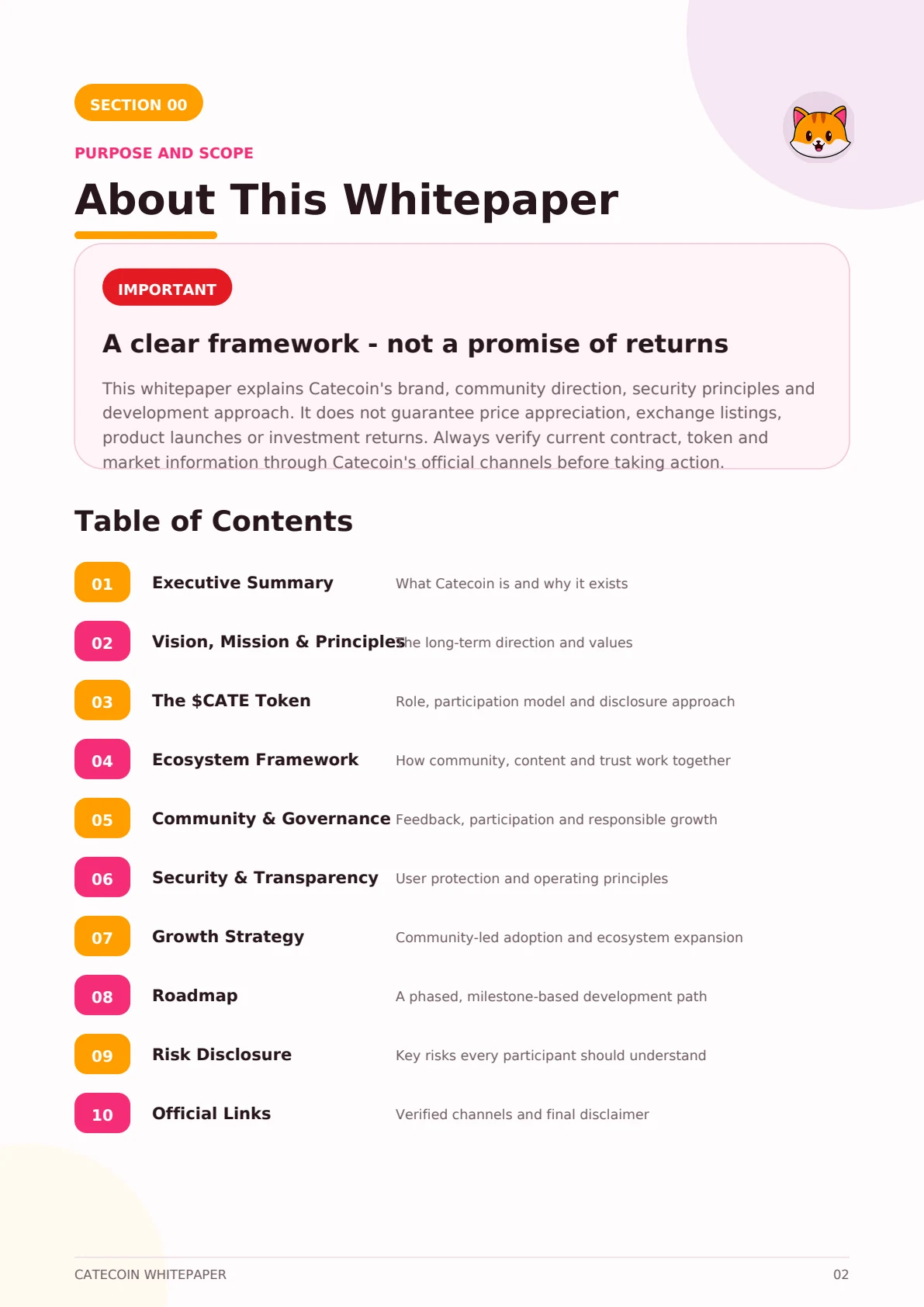 Catecoin Whitepaper page 2