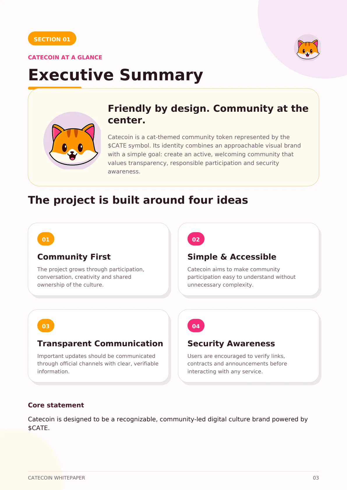 Catecoin Whitepaper page 3