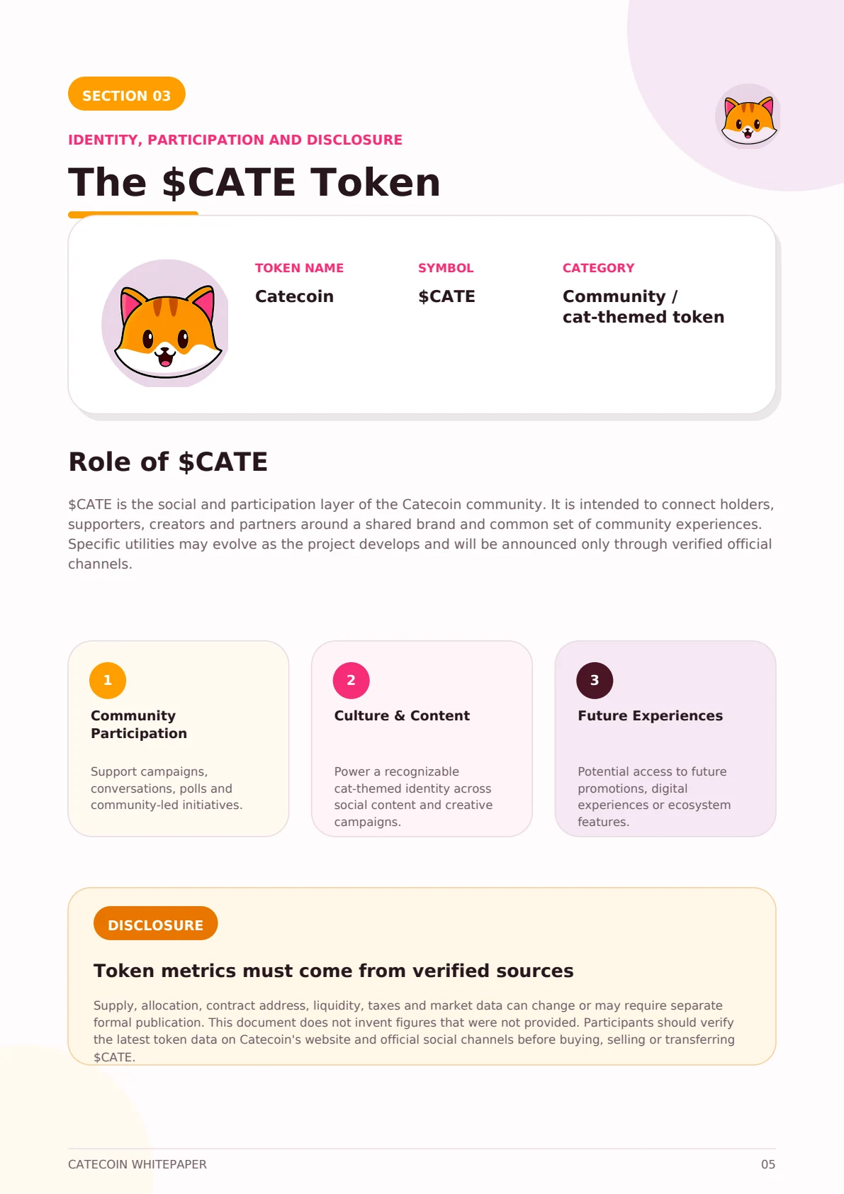 Catecoin Whitepaper page 5